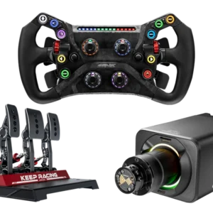 Simagic Alpha EVO Pro 18Nm Wheel Base, GT NEO Steering Wheel & Pedal Set Bundle