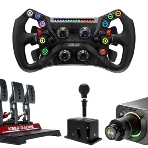 Simagic Alpha EVO Pro 18Nm Wheel Base, GT NEO Steering Wheel P1000 Pedal Set and Shifter Bundle