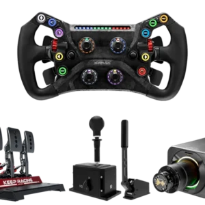 Simagic Alpha EVO Pro 18Nm Wheel Base, GT NEO Steering Wheel, 3 Pedal Set, Dual-Mode Shifter & Handbrake