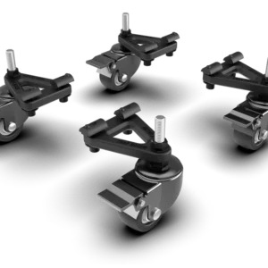 Universal Commercial-Grade Caster Wheels with Brake & Mounting Brackets (Set of 4)