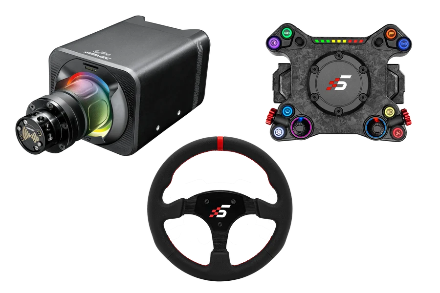 Simagic NEO X Hub with Alpha EVO Sport 9nm Wheel Base and Leather Steering Wheel